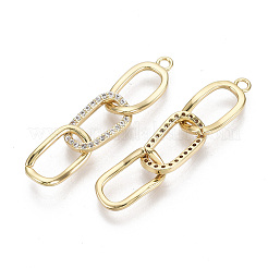 Grandi pendenti in ottone con micro pavé di zirconi chiari&nbsp;X-KK-S356-063-NF