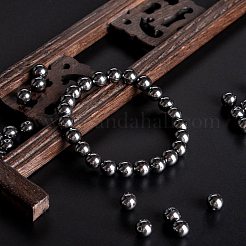100 Stk. 8 mm nichtmagnetische synthetische Hämatit-Rundperlen&nbsp;DIY-LS0002-16