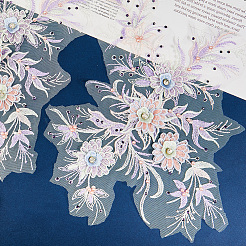 Applique en strass acrylique polyester broderie paillettes abs&nbsp;FIND-WH20019-165A-03