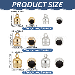 180 Stück 6 Stile UV-Beschichtung ABS-Kunststoff-Kordelenden&nbsp;CCB-PH0001-32