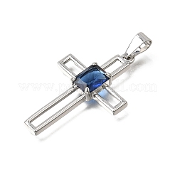 Anhänger aus Messing mit blauen Zirkonia-Pflastersteinen&nbsp;CU-CBA4BAF-01P