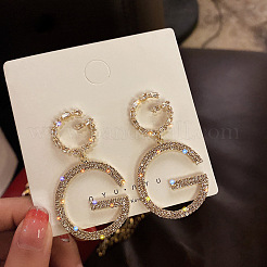 Boucles d'oreilles pendantes en alliage avec strass en cristal&nbsp;FS-WGCB81C-01