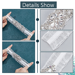 Jarretières de mariée élastiques en dentelle de nylon&nbsp;AJEW-WH0661-25B