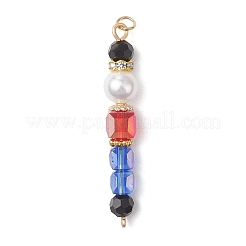 Pendenti in perle di vetro e conchiglia e perle di ottone&nbsp;PALLOY-JF04806