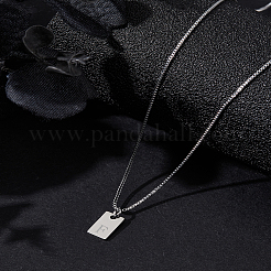 Collier avec pendentif rectangulaire en forme de lettre en acier inoxydable 1 pièce&nbsp;NJEW-LP0001-34F-P