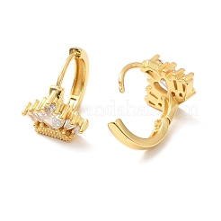 Orecchini a cerchio con corona di zirconi chiari&nbsp;EJEW-P199-04G