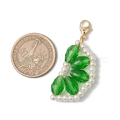 Decorazioni pendenti con perle di vetro e perline di vetro arancioni&nbsp;HJEW-TA00336-01