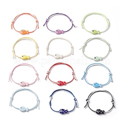 12 bracelet tressé en perles de porcelaine faites à la main en forme de poisson&nbsp;BJEW-JB11831
