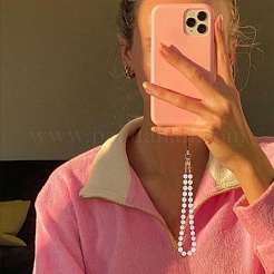 Handybänder aus natürlicher malaysischer Jade und runden Perlen aus Edelstahl 304&nbsp;HJEW-SW00043-05