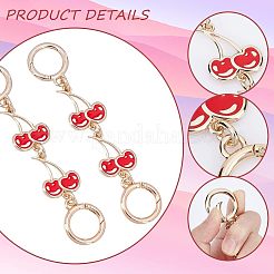 Cadenas de eslabones de cereza de esmalte de aleación para cadenas de monedero&nbsp;PURS-WH0001-41