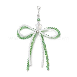 Decorazione pendente con perline di vetro bowknot&nbsp;HJEW-TA00232