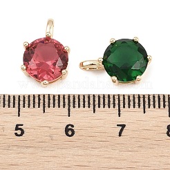 Messing ebnen Zirkonia Charms&nbsp;KK-H287-10G