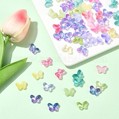 50pcs transparente sprühlackierte Glasperlen&nbsp;GLAA-YW0004-97A