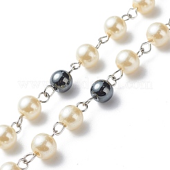 Rosenkranzketten aus synthetischem Hämatit und Glas für Frauen&nbsp;NJEW-JN03992