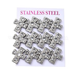 6 paire de boucles d'oreilles à tige en acier inoxydable 304 avec zircone cubique&nbsp;EJEW-P330-01P