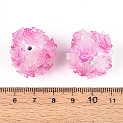 Strassperlen aus Polymerton mit geprägten Harzrosen&nbsp;RESI-T059-04H