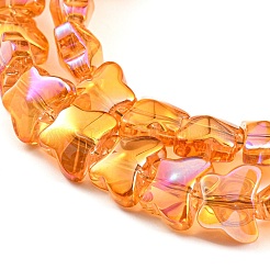 Fili di perle di vetro trasparente placcato completamente arcobaleno&nbsp;EGLA-G037-11A-FR04