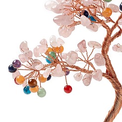 Décoration d'affichage d'arbre de pierres précieuses naturelles&nbsp;DJEW-G027-06RG-02