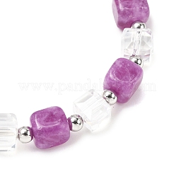 5 bracciale elastico in dolomite naturale e perline di vetro da 5 colori per uomo e donna&nbsp;BJEW-JB12333