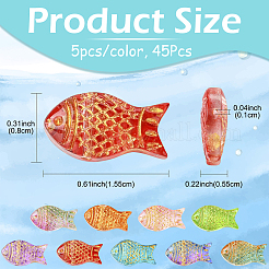 45 pz 9 colori placcatura perline di vetro trasparente&nbsp;EGLA-YW0005-62