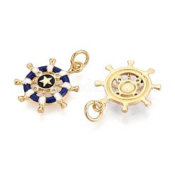 Pendentifs avec zircon cubiques à micro-pavés en laiton&nbsp;KK-N277-03G