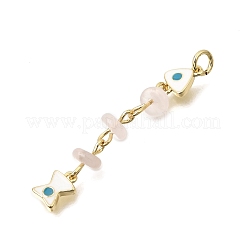 Pendentifs en éclats de quartz rose naturel océan&nbsp;GG-CBA3401-02G-05