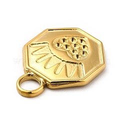 Colgante de acero inoxidable 304 con engastes de rhinestone&nbsp;STAS-P312-06G