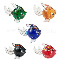 5pcs 5 Farben handgemachte Bunte Malerei-Perlen&nbsp;LAMP-TA0002-21