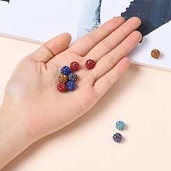 Mischfarbe Polymer Ton Klasse a KristallStrass plattierte Disco-Kugel-Perlen&nbsp;X-RB-H258-10MM-M