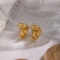 Pendientes de acero inoxidable 304 en forma de C&nbsp;ZM3984