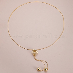 Elegante Lasso-Halsketten mit hohler Blume und Y-förmigem Kettenanhänger für Herbst/Winter&nbsp;RX2303-1