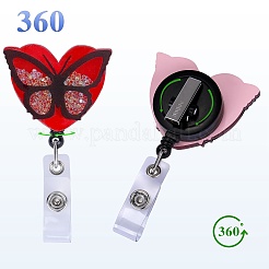 Bobine de badge en plastique acrylique et ABS effet sables mouvants strass&nbsp;AJEW-SZ0002-45C