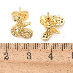 Messing Micro Pave klare Zirkonia Ohrstecker&nbsp;EJEW-D305-02G