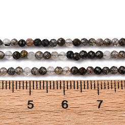 Naturale nero rutilato perle di quarzo fili&nbsp;LS-G-RM250104-C4