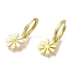 Creolen aus Messing mit Blumenmuster&nbsp;EJEW-H016-27G-01