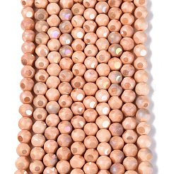 Perles de verre opaque électroplaquées teintées à effet ombré&nbsp;EGLA-Q130-01A-18