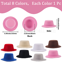 8 Stück 8 Farben Eva Stoff Pillbox Stewardess Fascinator Hut Basis für Millinery&nbsp;AJEW-GF0010-94