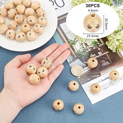 30 Stück Naturholzperlen&nbsp;WOOD-FG0001-15A