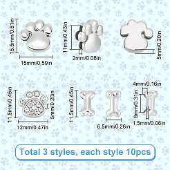 30 Stück 3 Stile Legierung Strass Dia-Charme&nbsp;FIND-SC0010-34