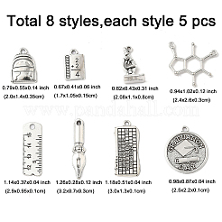 40 pz 8 stili pendenti in lega di stile tibetano&nbsp;TIBE-FP0001-17