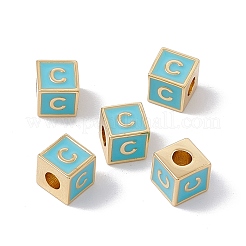 Accumuler des perles d'émail en laiton placage&nbsp;KK-B060-04G-06C