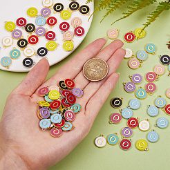 120pcs 12 Farben vergoldete Legierungscharme&nbsp;ENAM-SZ0001-64O