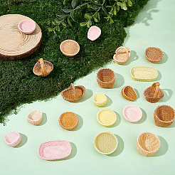 34 mini modèle de panier en rotin et résine à 17 styles&nbsp;DJEW-SP0001-60