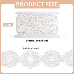 4 Yards Blumen-Polyester-Stickerei-Spitzenband&nbsp;OCOR-MA0001-41A