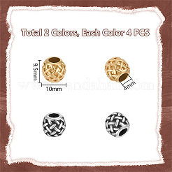8 Stück 2 Farben 316 chirurgischer Edelstahl European Beads&nbsp;FIND-UN0003-88