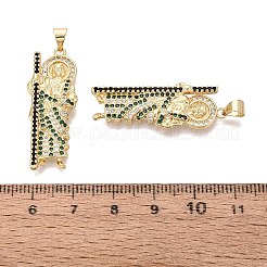 Pendentifs religieux en laiton sertis de micro-pavés de zircone cubique transparente&nbsp;KK-N287-46H-G