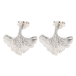 Boucles d'oreilles en laiton zircon cubique micro pavé clair&nbsp;EJEW-D351-10P