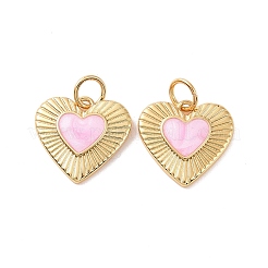 Pendenti a cuore in ottone smaltato&nbsp;X-KK-G435-07G-02