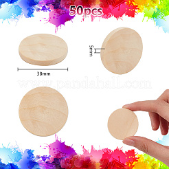 50 cabochons en bois non teints.&nbsp;WOOD-WH0125-09B