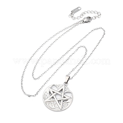 Colliers avec pendentif pentagramme viking en acier inoxydable 304&nbsp;NJEW-M096-01P